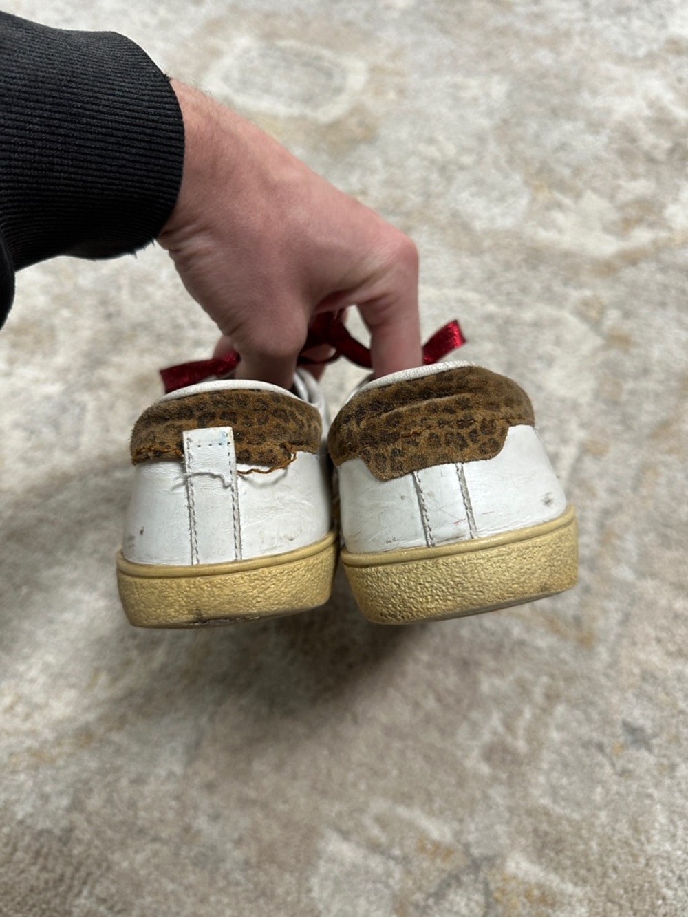 Saint Laurent Paris Glitter Diamond Patch Low Top Sneakers - Picture 4 of 8